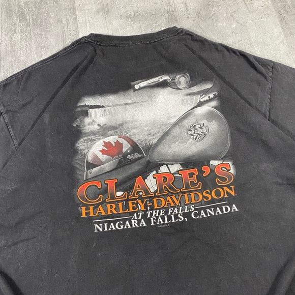 Black Harley Davidson Pocket Tee Shirt - Picture 2 of 6